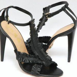 SOLD L.A.M.B Leather High Heels Stilettos LITA Black Size US 10